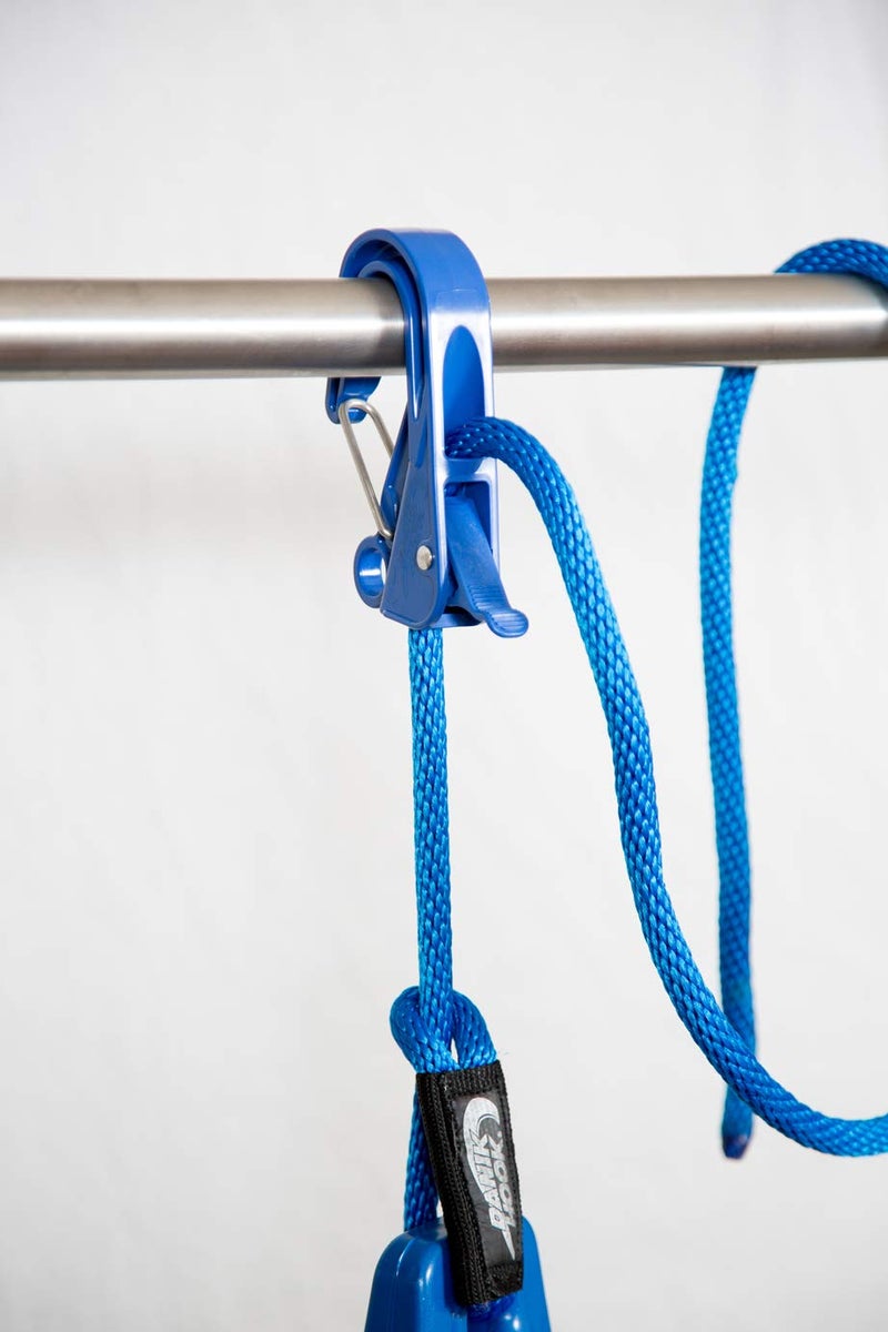 Danik Hook Marine Fender Hook â€“ Adjustable Boat Fender Hanger (Made in USA) â€“ No Knots Needed, High-Strength Composite for 3/8"â€“5/8" Line, Fits Up to 1 1/4" Rails (Fender Line Not Included) - Blue - Image 2